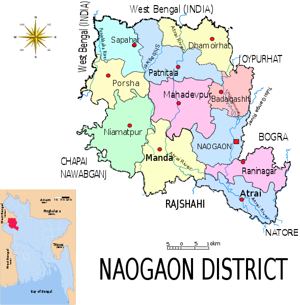 নওগাঁ জেলার ম্যাপ